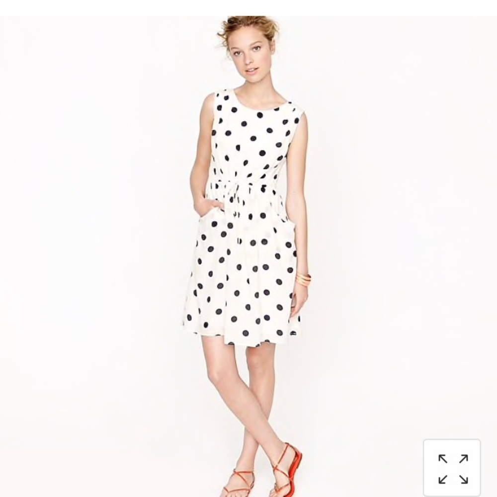 Jcrew scatter for dress 2 cream navy